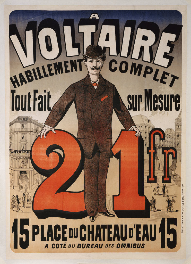 Detail of A Voltaire poster by Jules Cheret