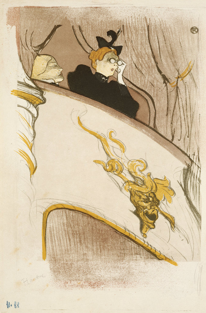 Detail of The Box at the Mascaron Dore by Henri de Toulouse-Lautrec
