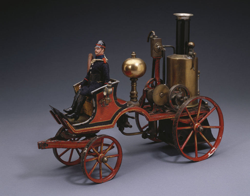 Detail of Horse-drawn live steam fire pumper by Anonymous