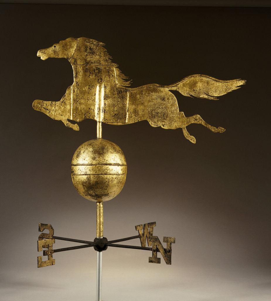 Detail of A gilded sheet iron weathervane in the form of a galloping horse by Anonymous
