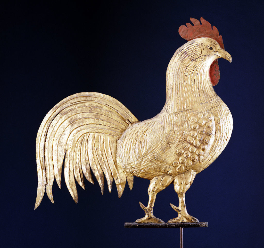 Detail of 19th century rooster weathervane by Corbis