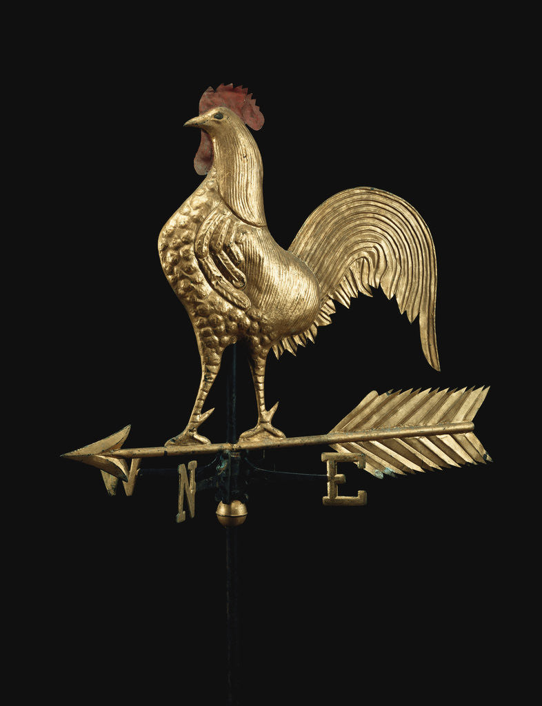 Detail of Feathered rooster and arrow weathervane by Anonymous