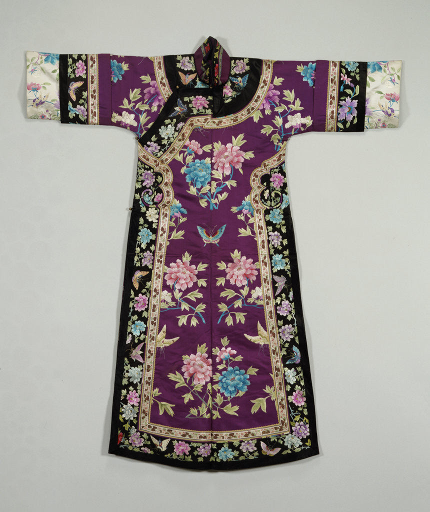 Detail of A purple ground Silk embroidered lady's informal robe by Corbis