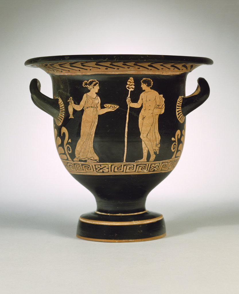 Detail of An Apulian red-figure bell krater attributed to the Painter of the Long Overalls by Anonymous