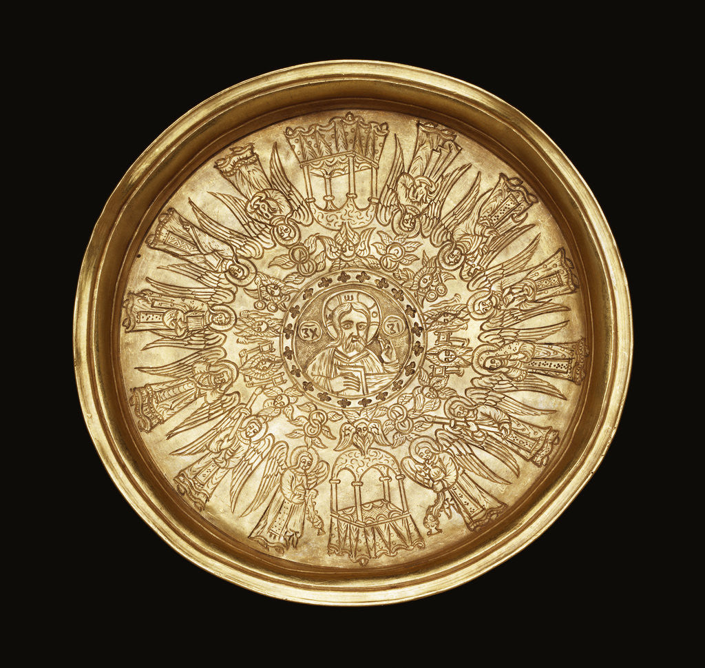 Detail of A gold engraved paten by Anonymous