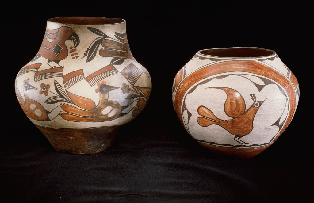 Detail of Two Zia polychrome jars by Anonymous
