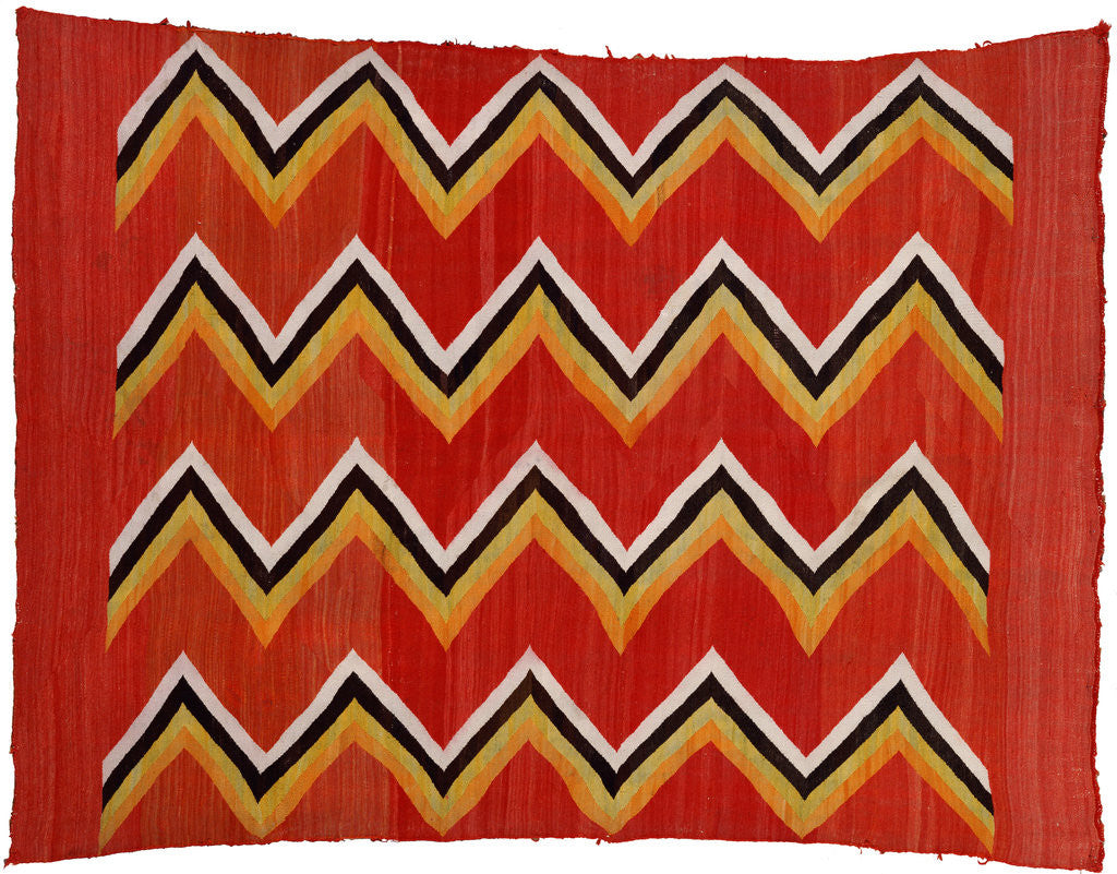 Detail of A Navajo transitional wedgeweave blanket by Anonymous