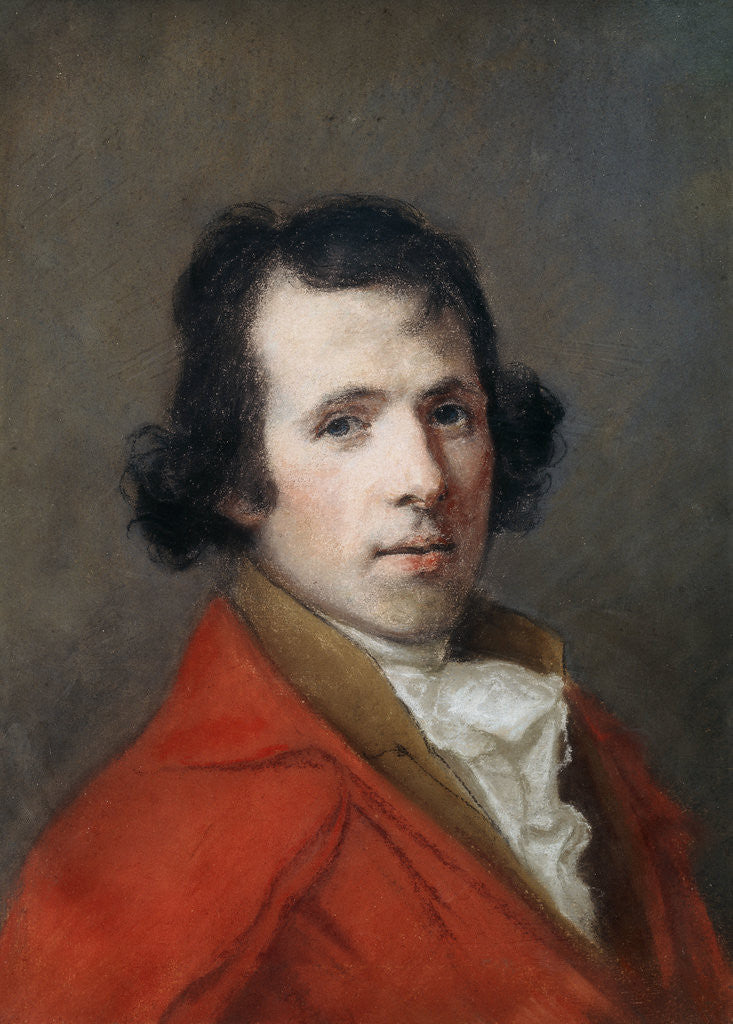 Detail of Portrait of Antonio Canova, Bust Length, Wearing a Coat by Hugh Douglas Hamilton