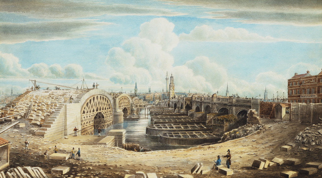 Detail of Rebuilding London Bridge by Gideon Yates