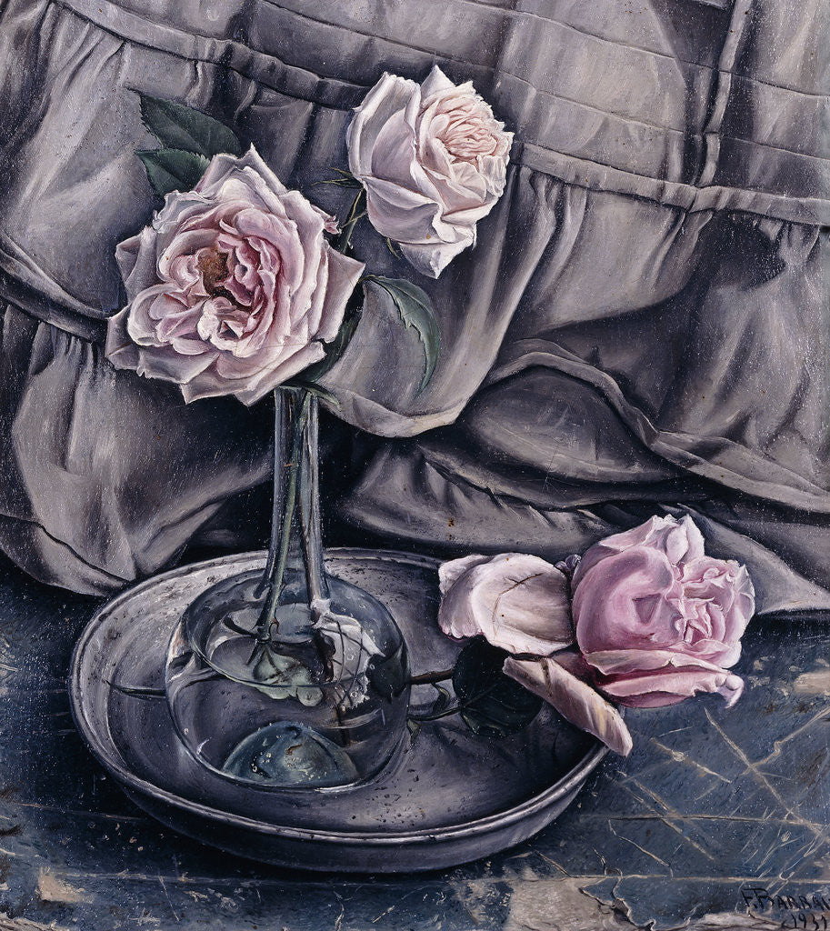 Detail of Three Roses by Francois Barraud