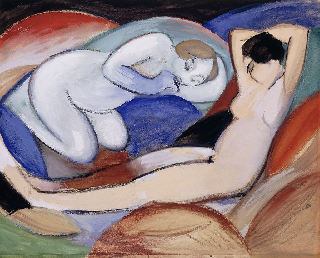 Detail of Two Reclining Nudes by Franz Marc