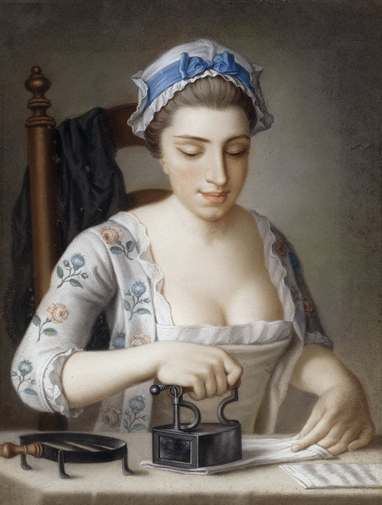 Detail of A Maid Ironing by Henry Robert Morland