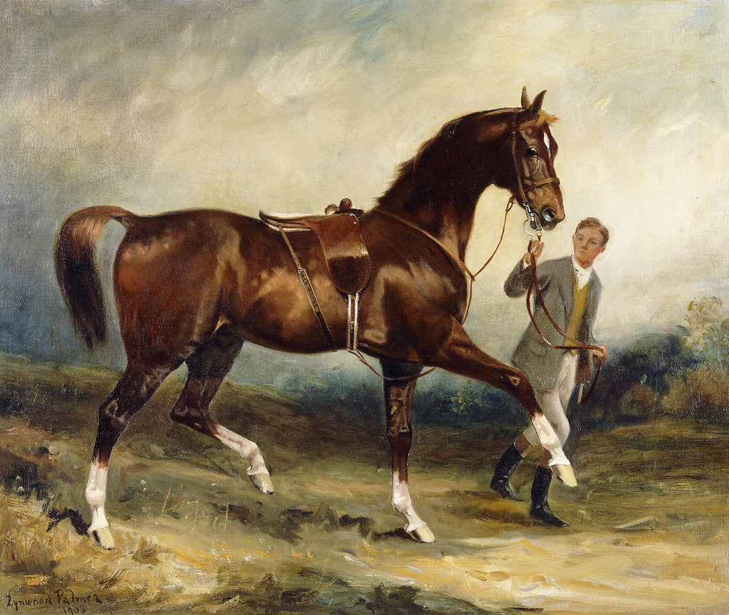 Horse and Groom in a Landscape by James Lynwood Palmer