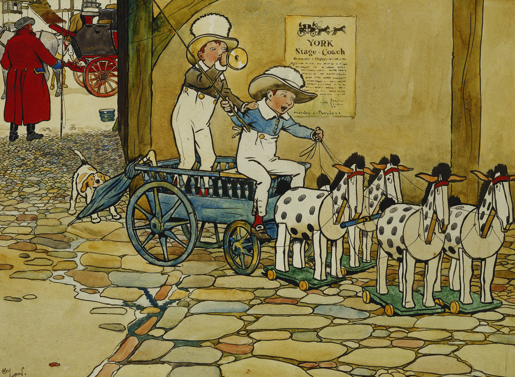 Detail of Chips Off The Old Block; The York Stage Coach by Cecil Aldin