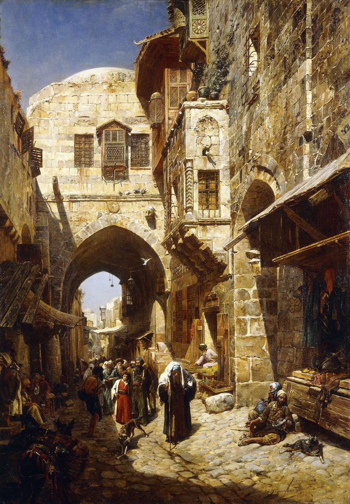 Detail of Davidstrasse, Jerusalem by Gustave Bauernfeind