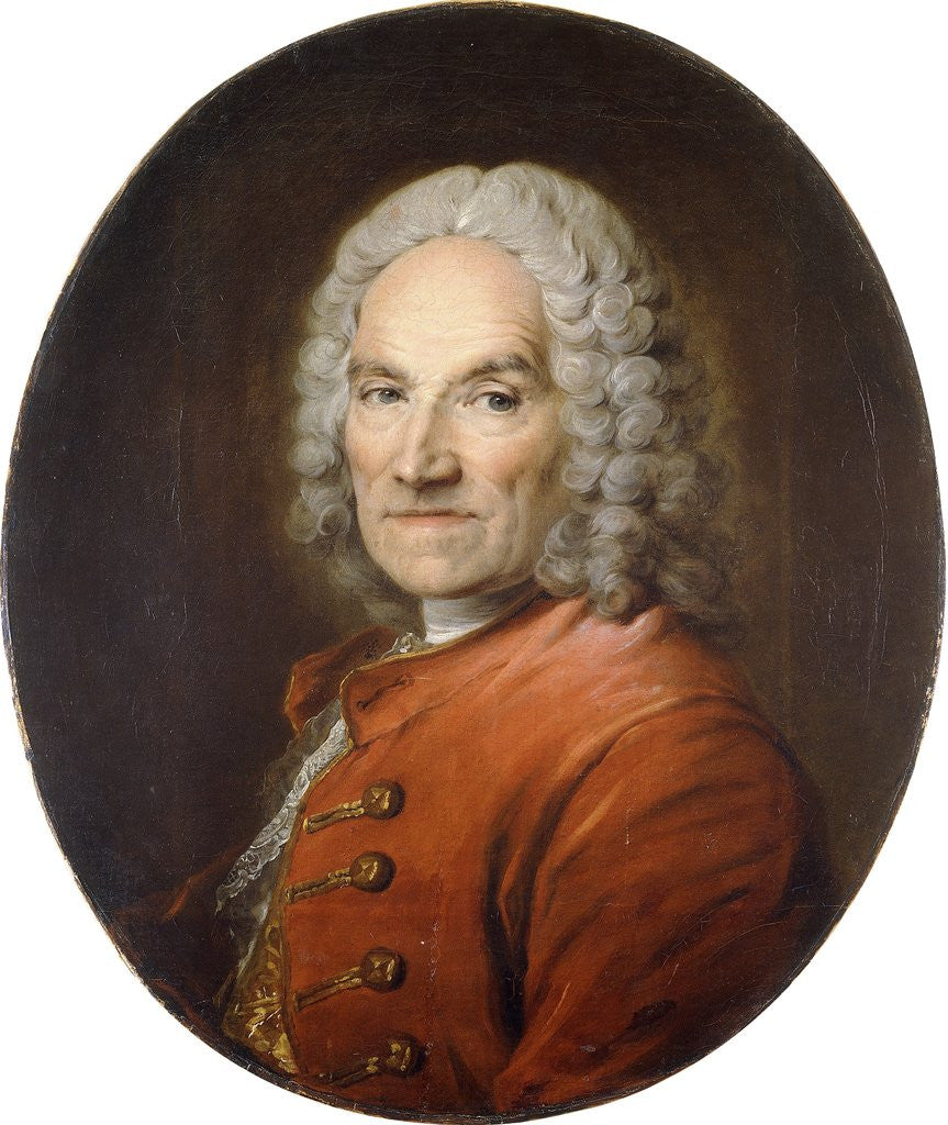 Detail of Portrait of Jean-Louis Lemoyne in a Red Coat by Louis M Tocque