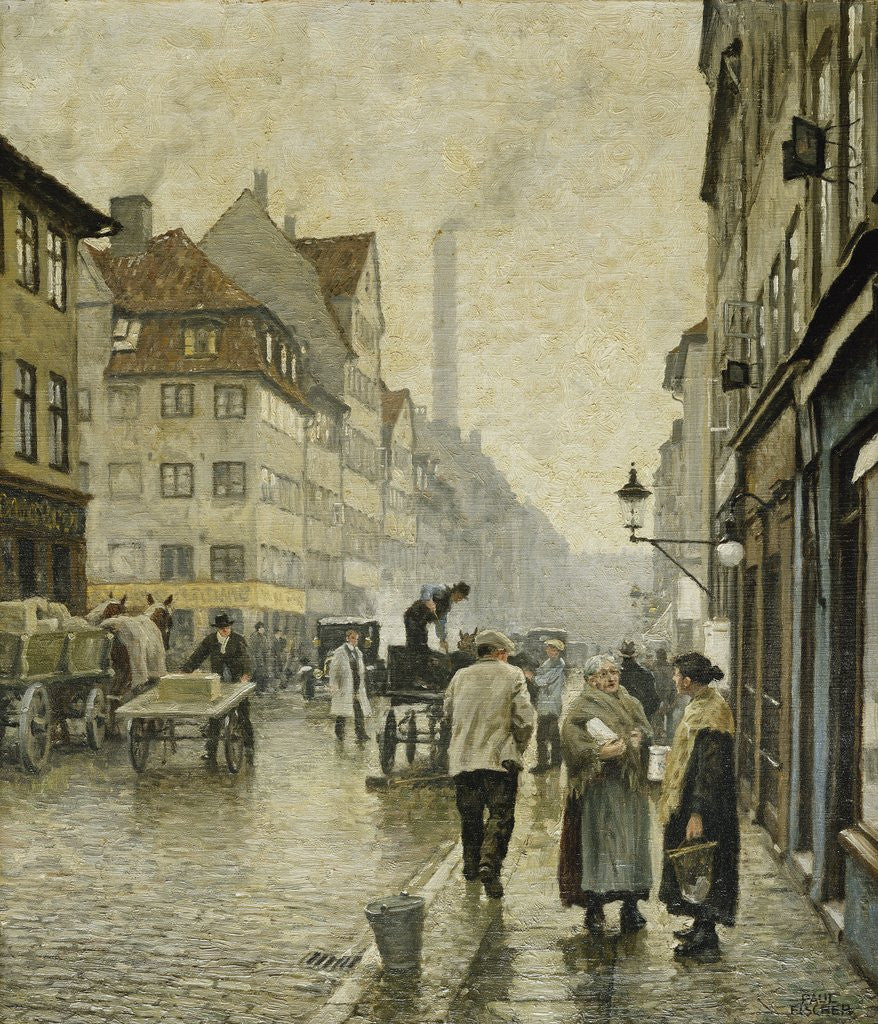 Detail of Krystalgade, Copenhagen by Paul Fischer