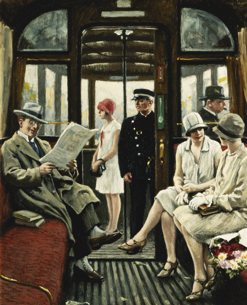 Detail of On the Tram by Paul Fischer