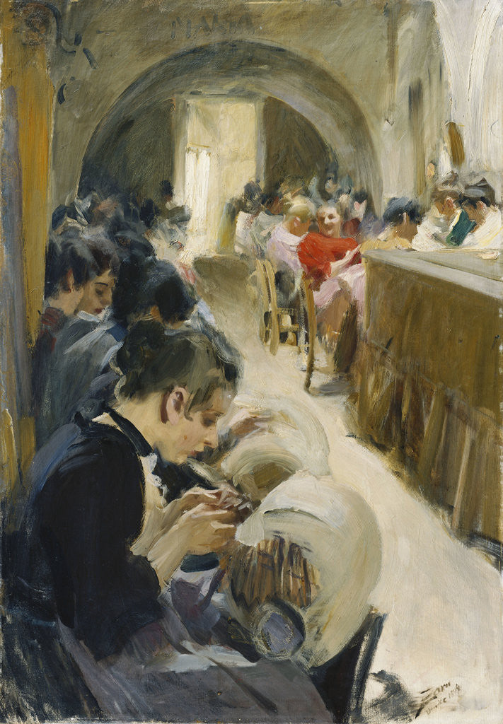 Detail of The Lacemakers by Anders Leonard Zorn