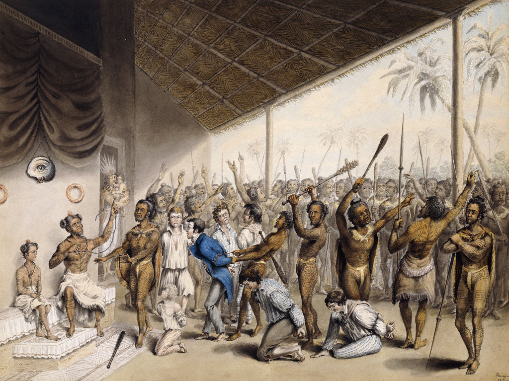 Detail of A Native Chief Ordering Europeans to be Put to Death by Anonymous