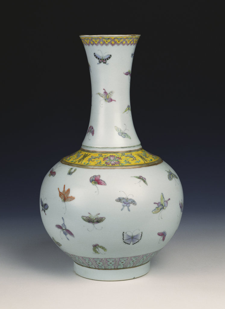 Detail of A famille rose 'Butterfly' vase by Anonymous