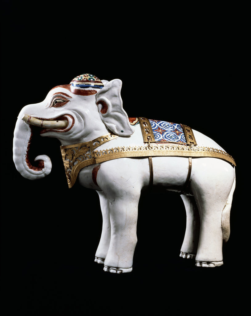 Detail of A rare and important Kakiemon model of an elephant by Anonymous