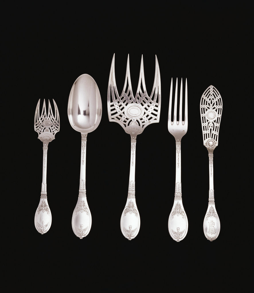 Detail of A French silver table service by Anonymous