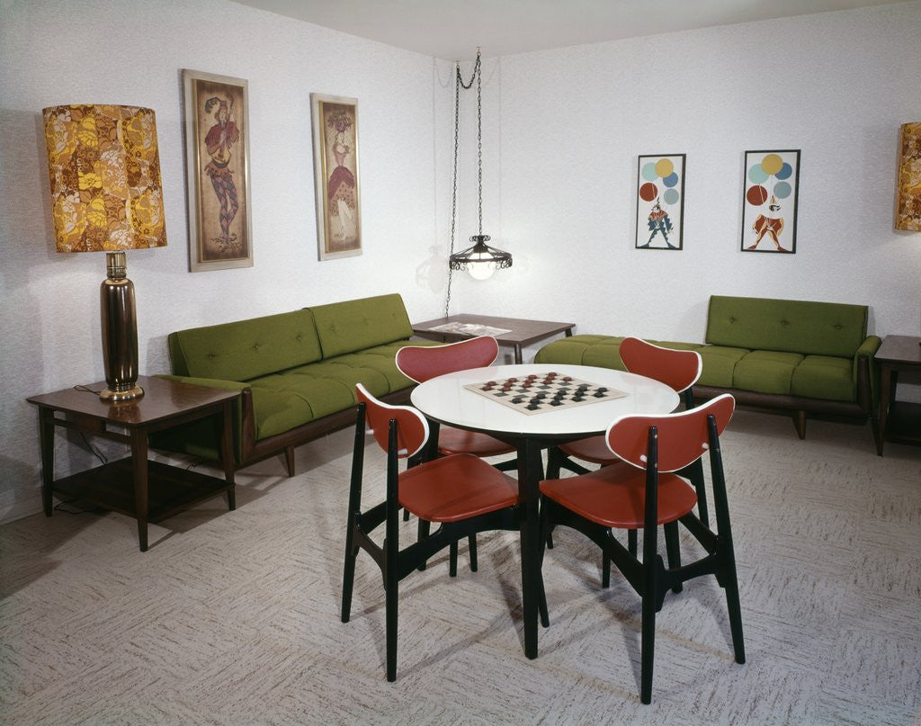 Detail of 1970s Interior Design Rumpus Recreation Game Rec Room by Anonymous