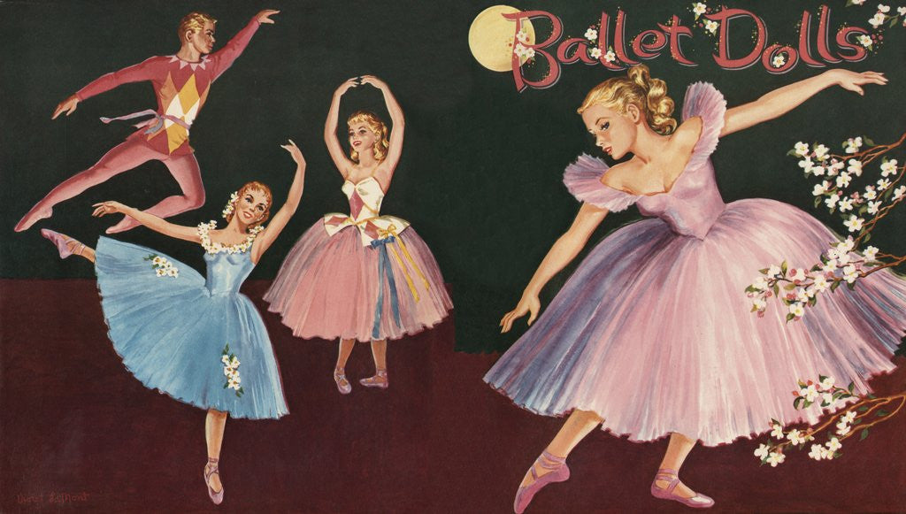 Detail of Vintage set of ballet paper dolls by Anonymous