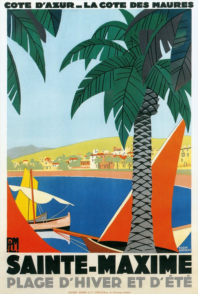 Detail of Sainte Maxime, Cote de Azure French Travel Poster by Corbis