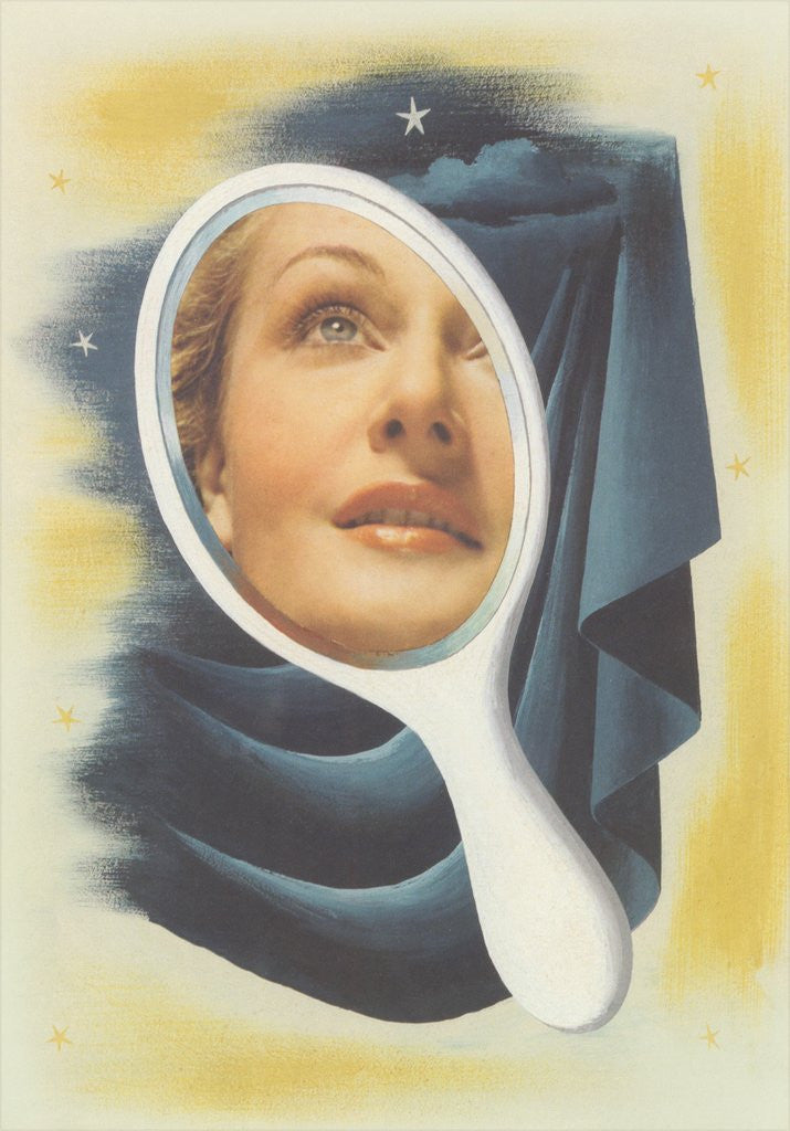 Detail of Woman's Face in Mirror by Anonymous