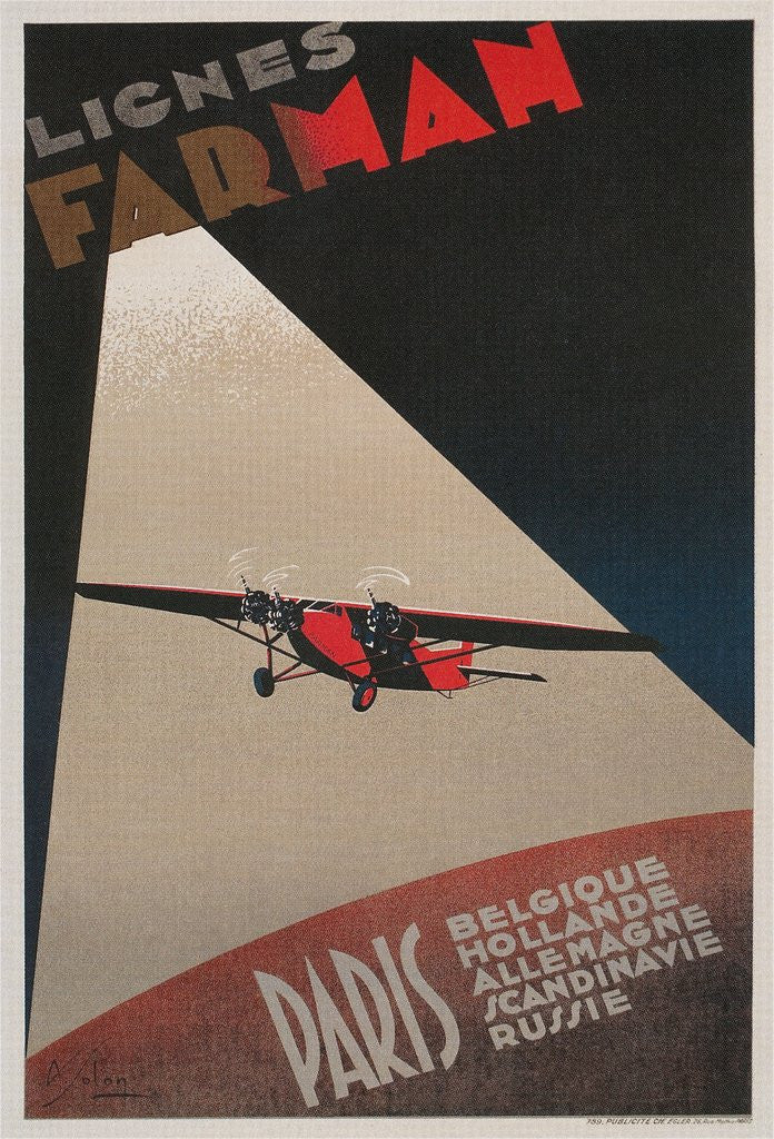 Detail of Farman Airways Poster, Vintage Plane by Corbis