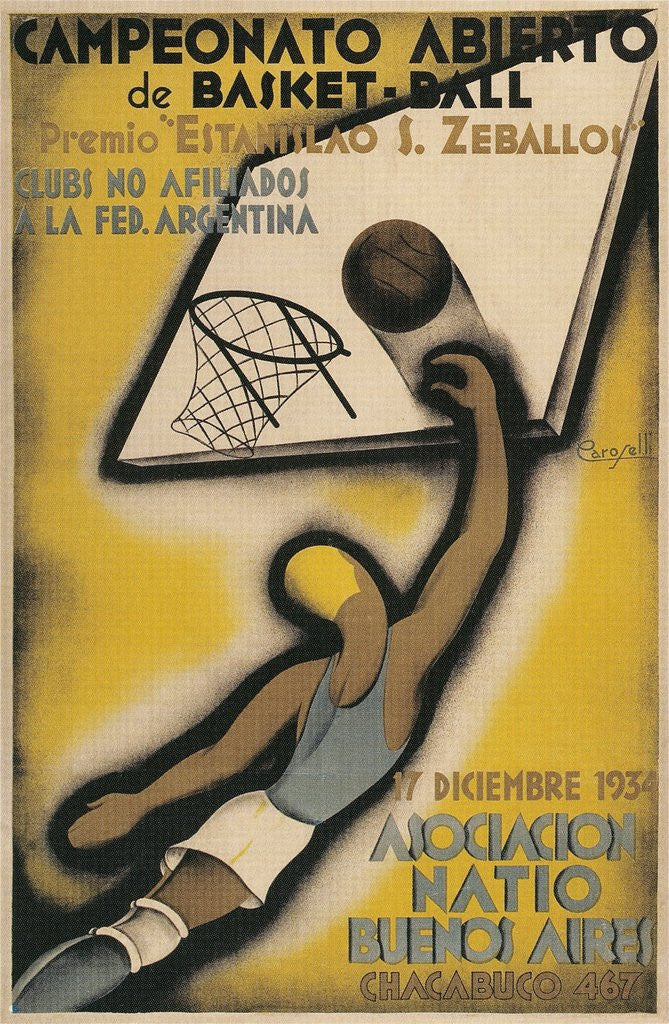 Detail of Poster for Argentine Basketball Tournament by Corbis