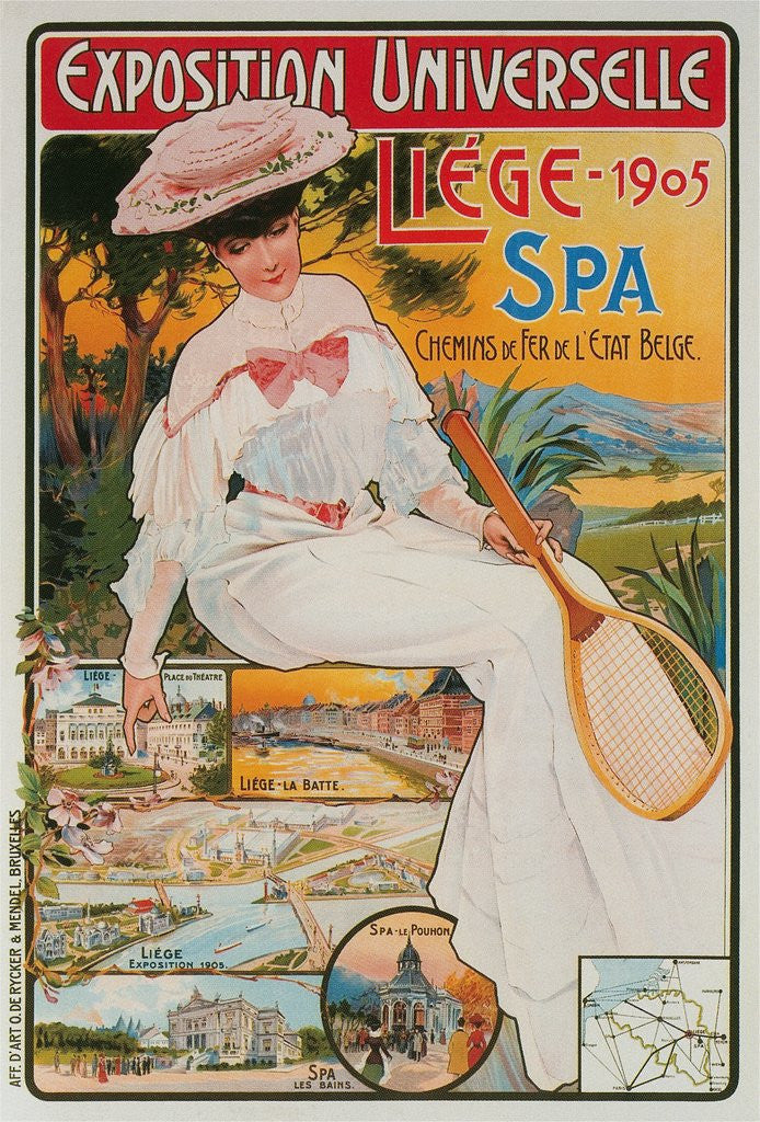 Detail of Vintage Travel Poster, Liege Exposition, Belgium by Anonymous