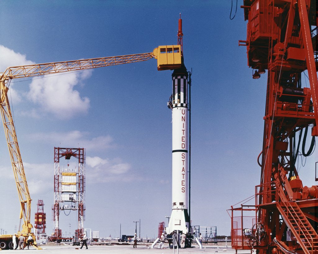 Detail of 1960s Preparing Gemini Rocket For Launch Cape Canaveral Florida by Corbis