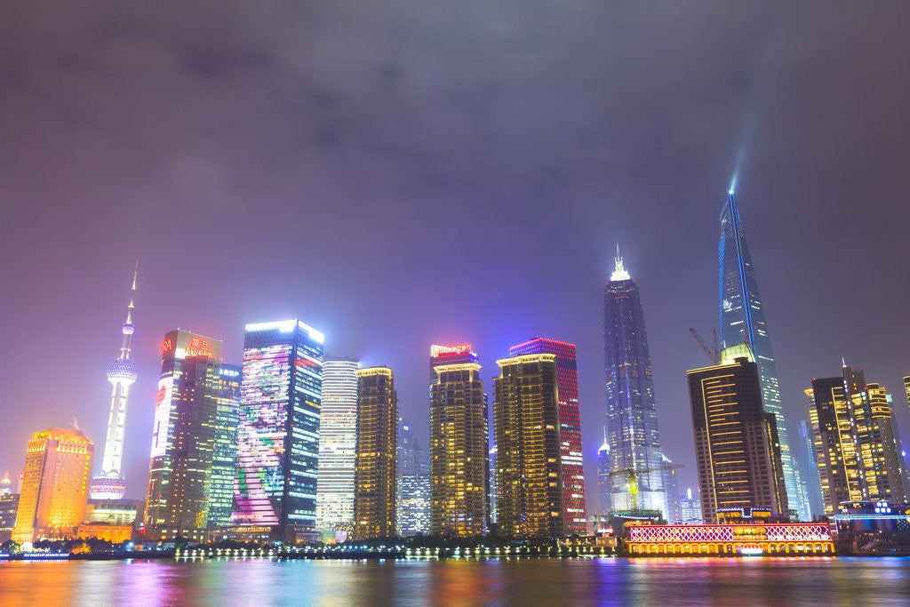 Detail of Shanghai's Pudong cityscape by Anonymous