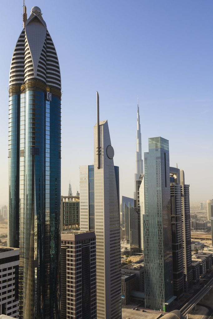 Detail of Dubai cityscape by Corbis