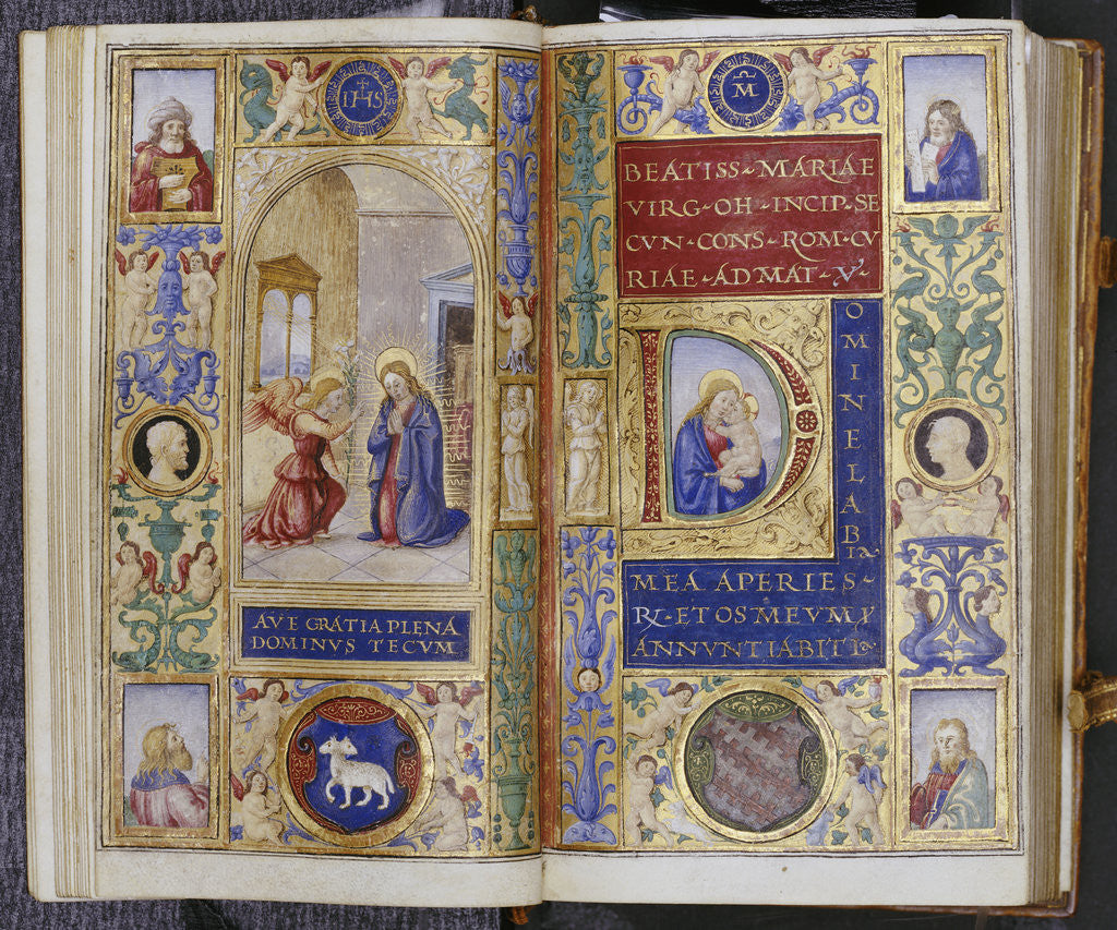 Detail of Annunciation from an Italian book of hours by Anonymous