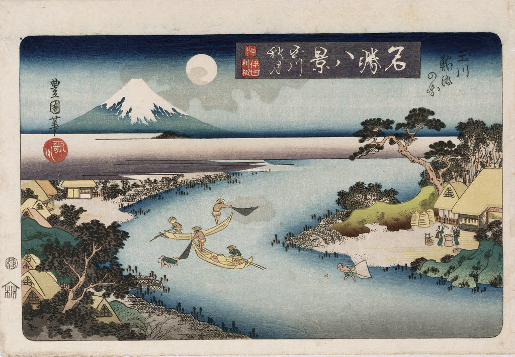Detail of Autumn Moon, Tama River by Utagawa Toyokuni II