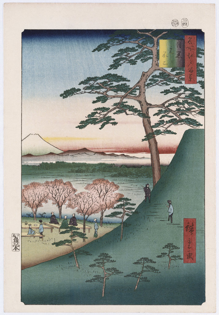 Detail of Original Fuji, Meguro by Ando Hiroshige from the series 'One Hundred Views of Famous Places in Edo' by Ando Hiroshige