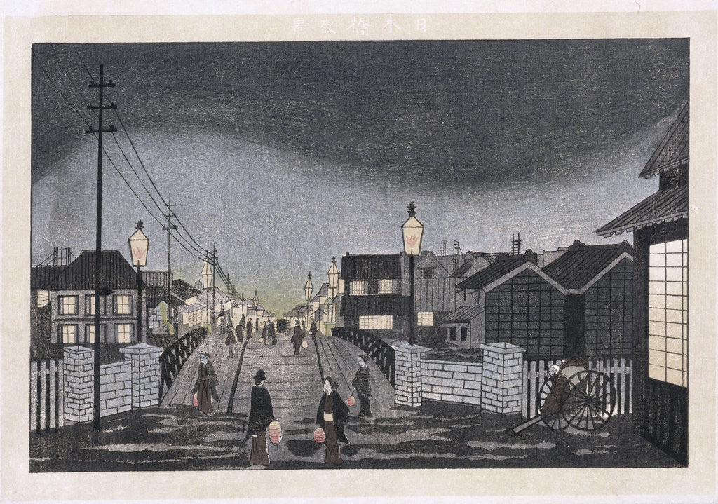 Detail of Night View, Nihonbashi by Ogura Ryuson