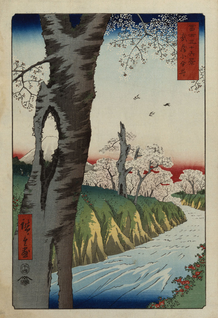 Detail of Koganei in Musashi Province by Ando Hiroshige from the series 'Thirty-six Views of Mt. Fuji' by Anonymous