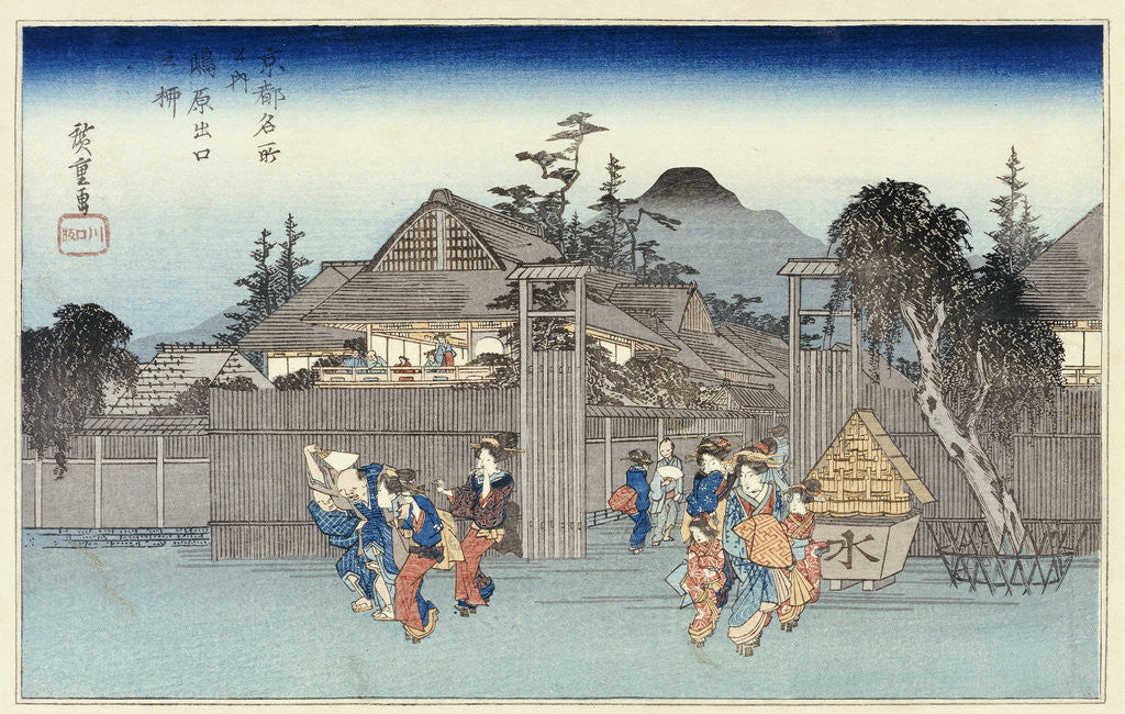 Detail of Willow at the Exit of Shimabara by Ando Hiroshige from the series 'Famous Places of Kyoto' by Anonymous