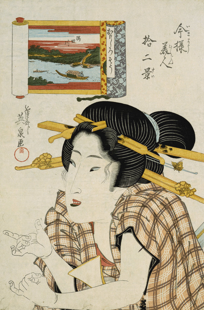 Detail of The Intriguing Type by Keisai Eisen from the series Imayo bijin junikei (Twelve scenes of modern beauties) by Anonymous