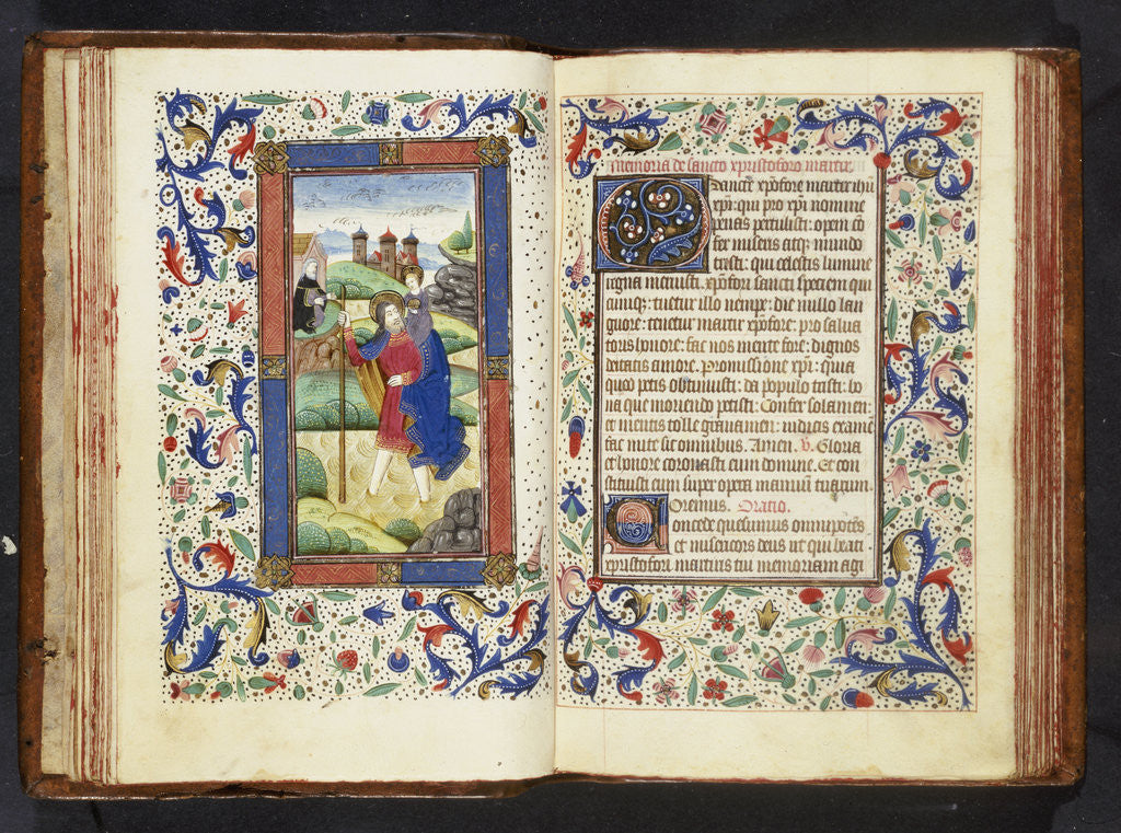 Detail of St. Christopher from a book of hours by Anonymous