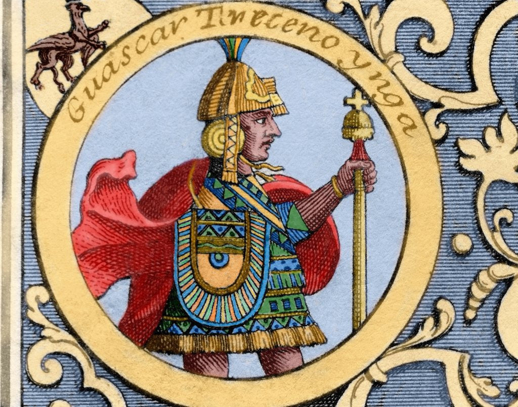 Detail of Huascar Inca (h.1491-1532). Sapa Inca of the Inca empire from 1527 to 1532 by Anonymous