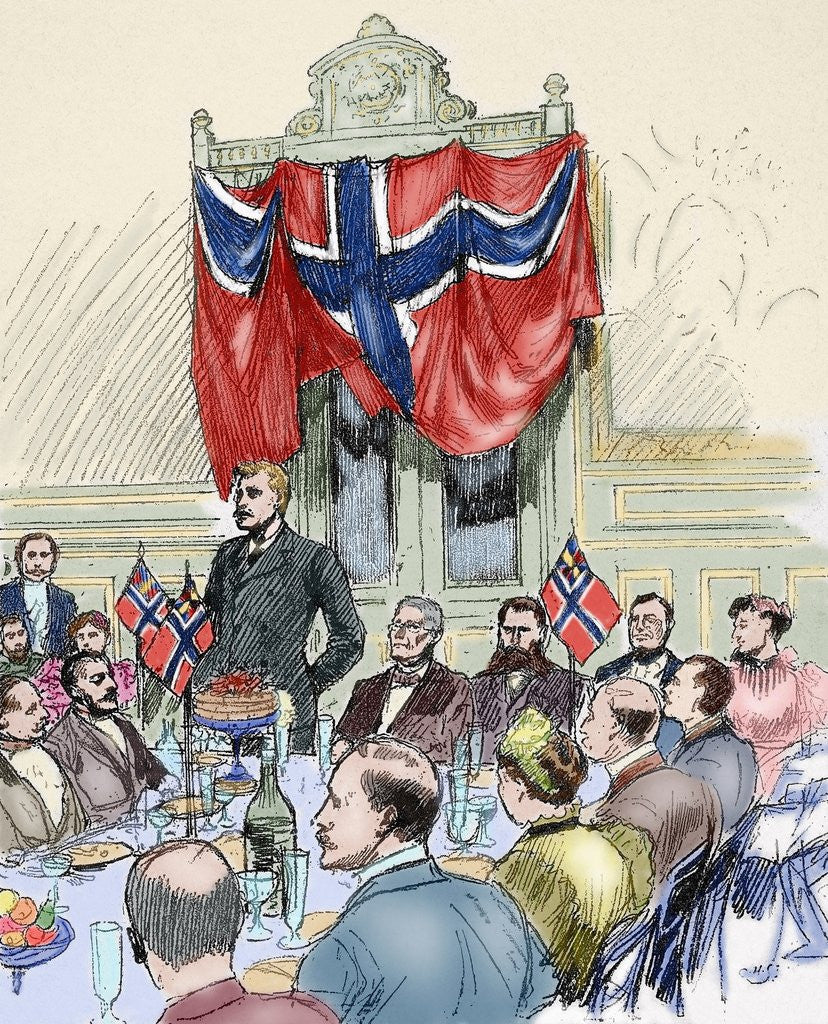 Detail of Fridtjof Nansen (1861-1930). Norwegian scientist. Banquet in his honour at Britannia hotel in Trondh by Anonymous