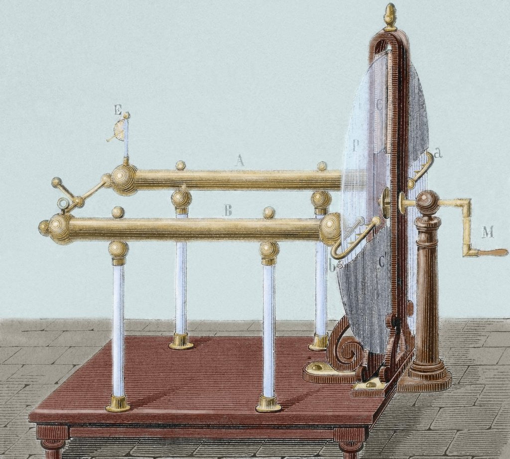 Detail of Ramsden electric machine designed by Jesse Ramsden (1735-1800) by Anonymous