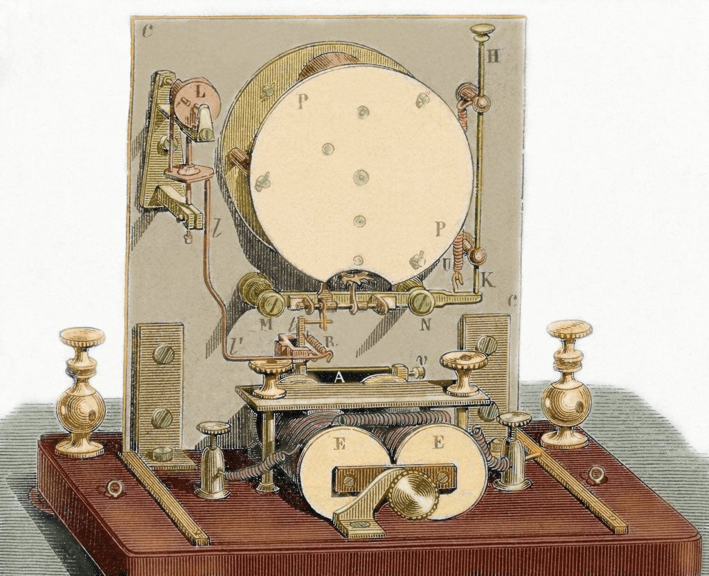Detail of Electric telegraph receiver by Foy and Breguet by Anonymous
