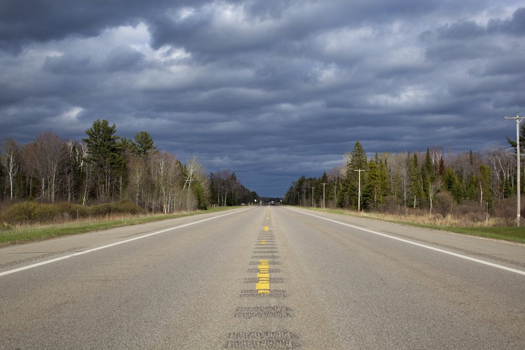 Detail of Highway on Upper Peninsula, Michigan by Corbis